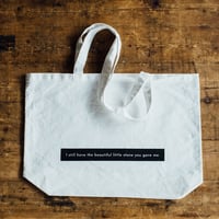 【message tote bag】I still have the beautiful little stone you gave me. （black）ポケットなし