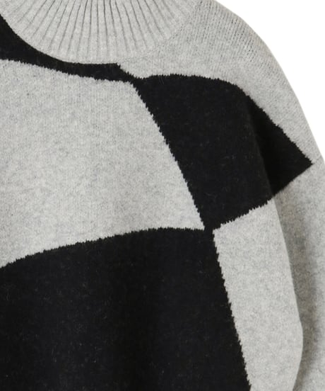 Block pattern knit top