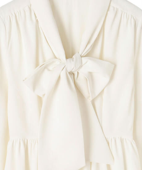 Peplum bow tie blouse