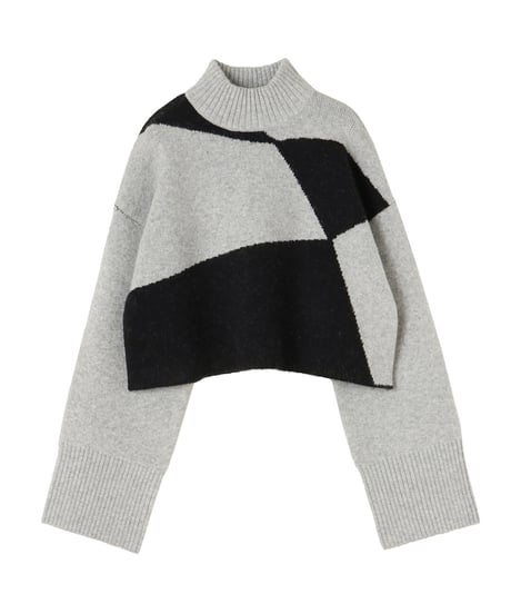 Block pattern knit top