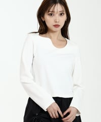 Curve neck tops / WHITE / F