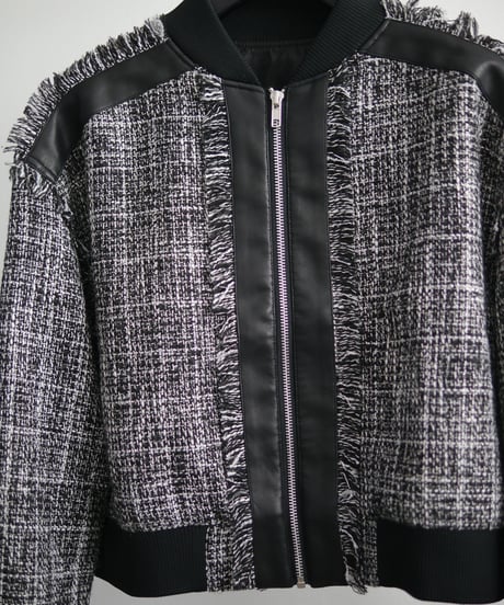 Tweed short blouson / F