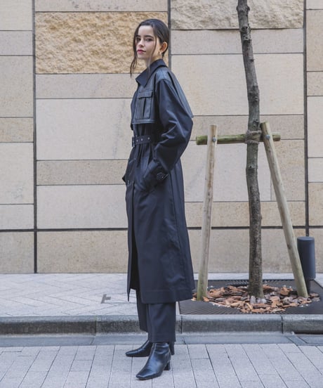 【UNISEX】layered like belted trench coat