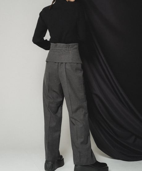 Corset Straight Pants / GRAY / S