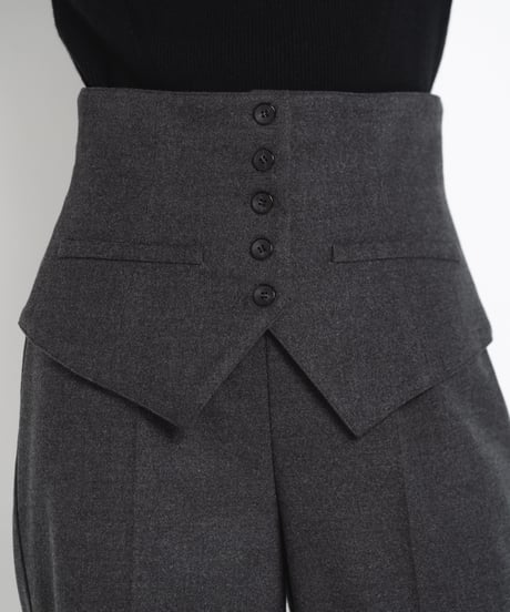 Corset Straight Pants / GRAY / S