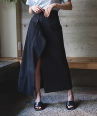 Black Denim Wrapping Skirt