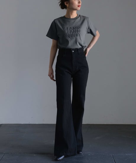 Center Seam Flare Denim Pants Ⅱ / BLACK / 24