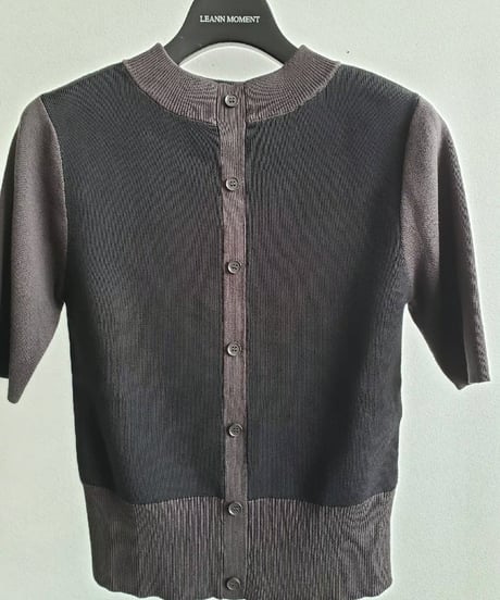 Color scheme knit tops / BLACK