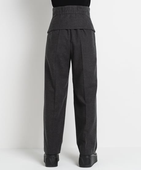 Corset Straight Pants / GRAY / S