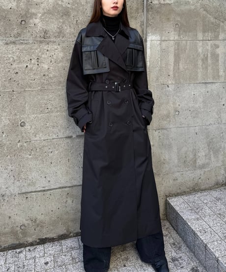 【UNISEX】layered like belted trench coat