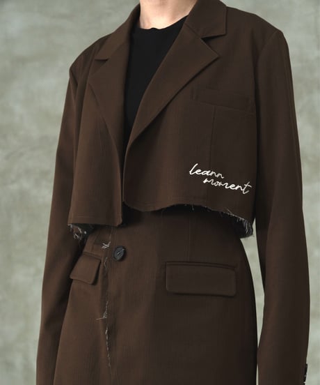 Hem cut logo jacket / BROWN / F