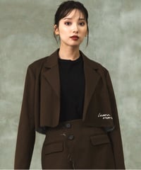 Hem cut logo jacket / BROWN / F