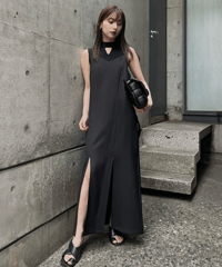 Foundation Long Camisole / BLACK /  F