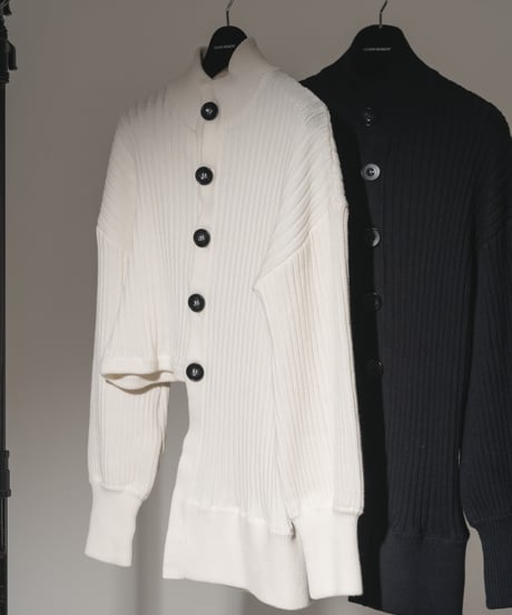 Step hem Cardigan / BLACK / F