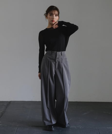 Sheer switch jersey top/ BLACK / F