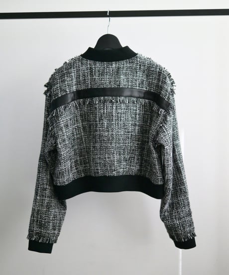 Tweed short blouson / F