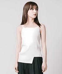 Asymmetry Knit Camisole / WHITE