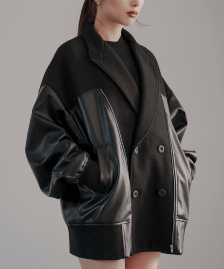 【UNISEX】 Blouson Combination Coat / L