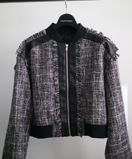Tweed short blouson / F