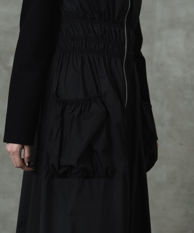 Gather layered dress / BLACK / S | LEANN MOMENT