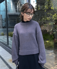 tied color knit top / GRAY /  F