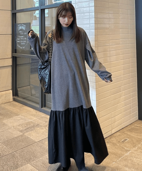 Mermaid Hem Dress / GRAY / F