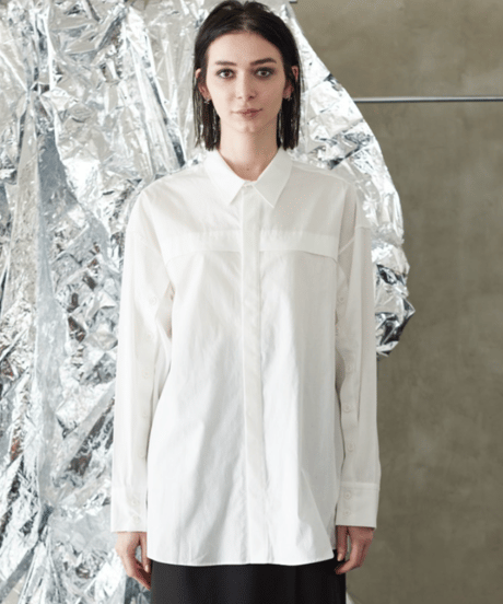 Cuff tuck shirt / WHITE / F