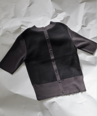 Color scheme knit tops / BLACK