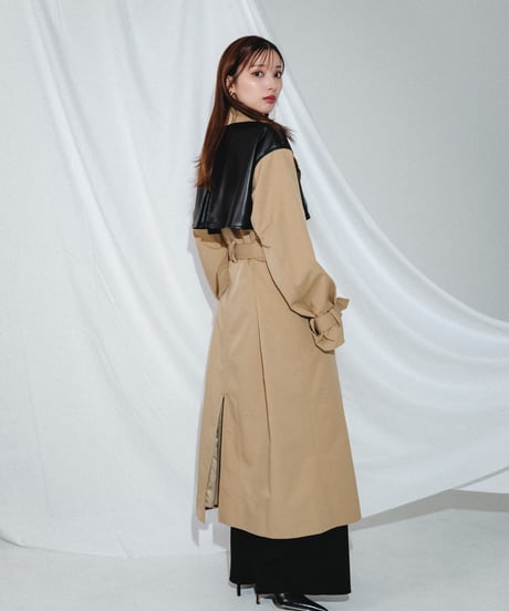 【UNISEX】layered like belted trench coat