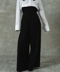 Tuck wide gurkha pants / BLACK / S