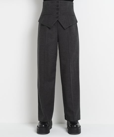 Corset Straight Pants / GRAY / S