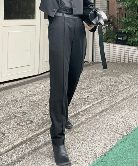 Ladder belt pant / BLACK /  S