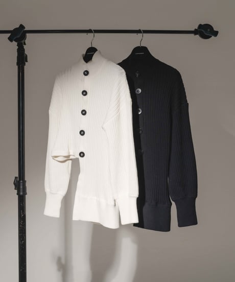 Step hem Cardigan / BLACK / F