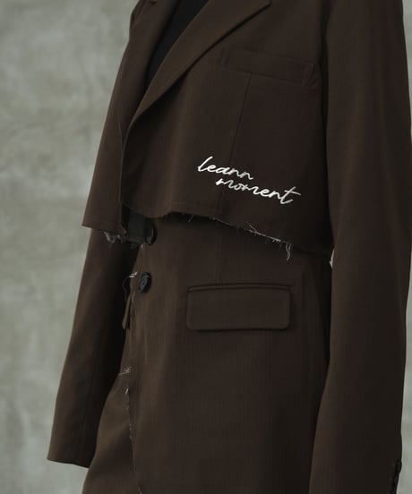 Hem cut logo jacket / BROWN / F