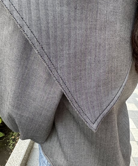 One shoulder blouse / GRAY / S