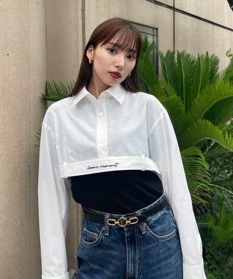 Logo belt shirt × T-shirt / WHITE / F
