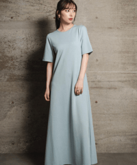 Back wide open Dress / BLUE /  S
