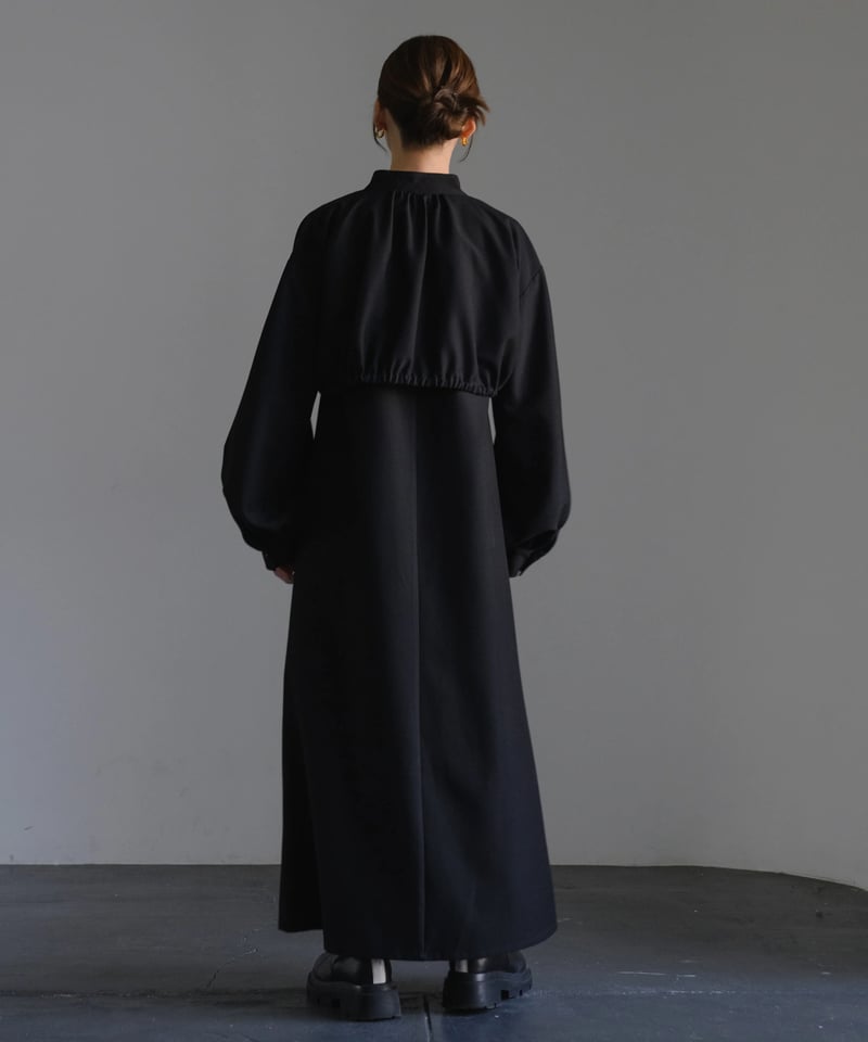 Cape flare dress / BLACK / F | LEANN MOMENT | リ