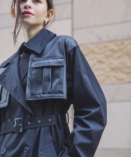 【UNISEX】layered like belted trench coat