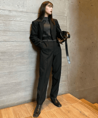 Ladder belt pant / BLACK /  S