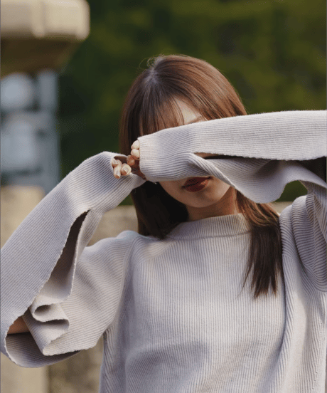 Arm slit knit pullover / BEIGE / F