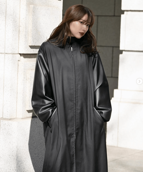 【UNISEX】Faux leather sleeve L/BZ Ⅲ