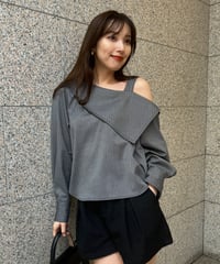 One shoulder blouse / GRAY / S