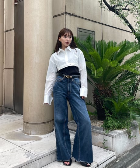 Logo belt shirt × T-shirt / WHITE / F