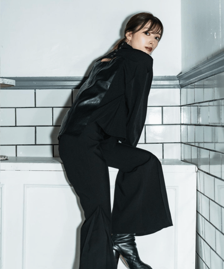 Parisienne leather blouse / F