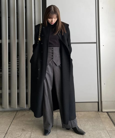 Corset Straight Pants / GRAY / S