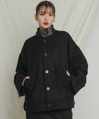 Herringbone Jacket Coat / BLACK / M
