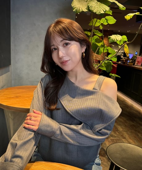One shoulder blouse / GRAY / S