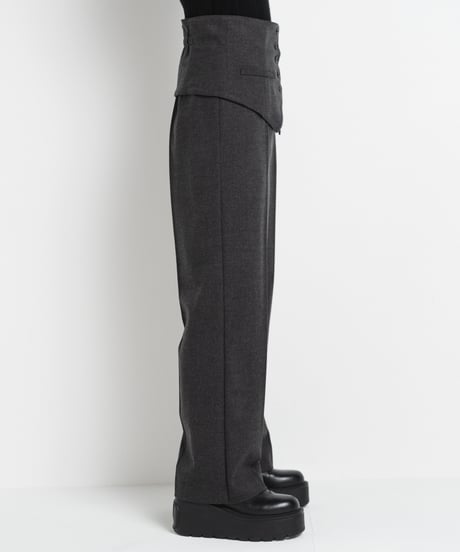 Corset Straight Pants / GRAY / S