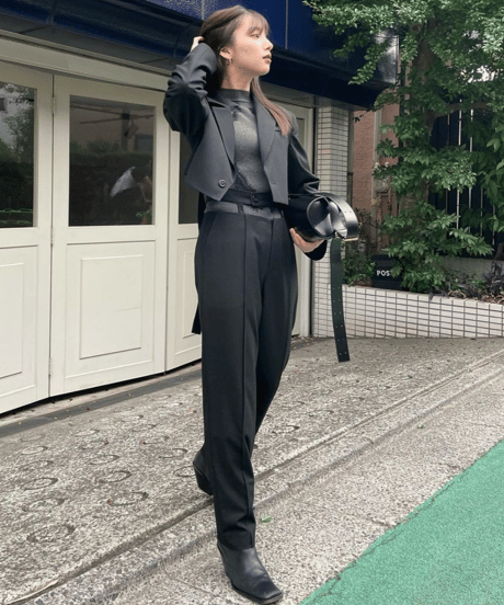 Ladder belt pant / BLACK /  S